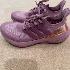 Adidas Women's ultraboost  purple and Rose Gold Athletic Shoes